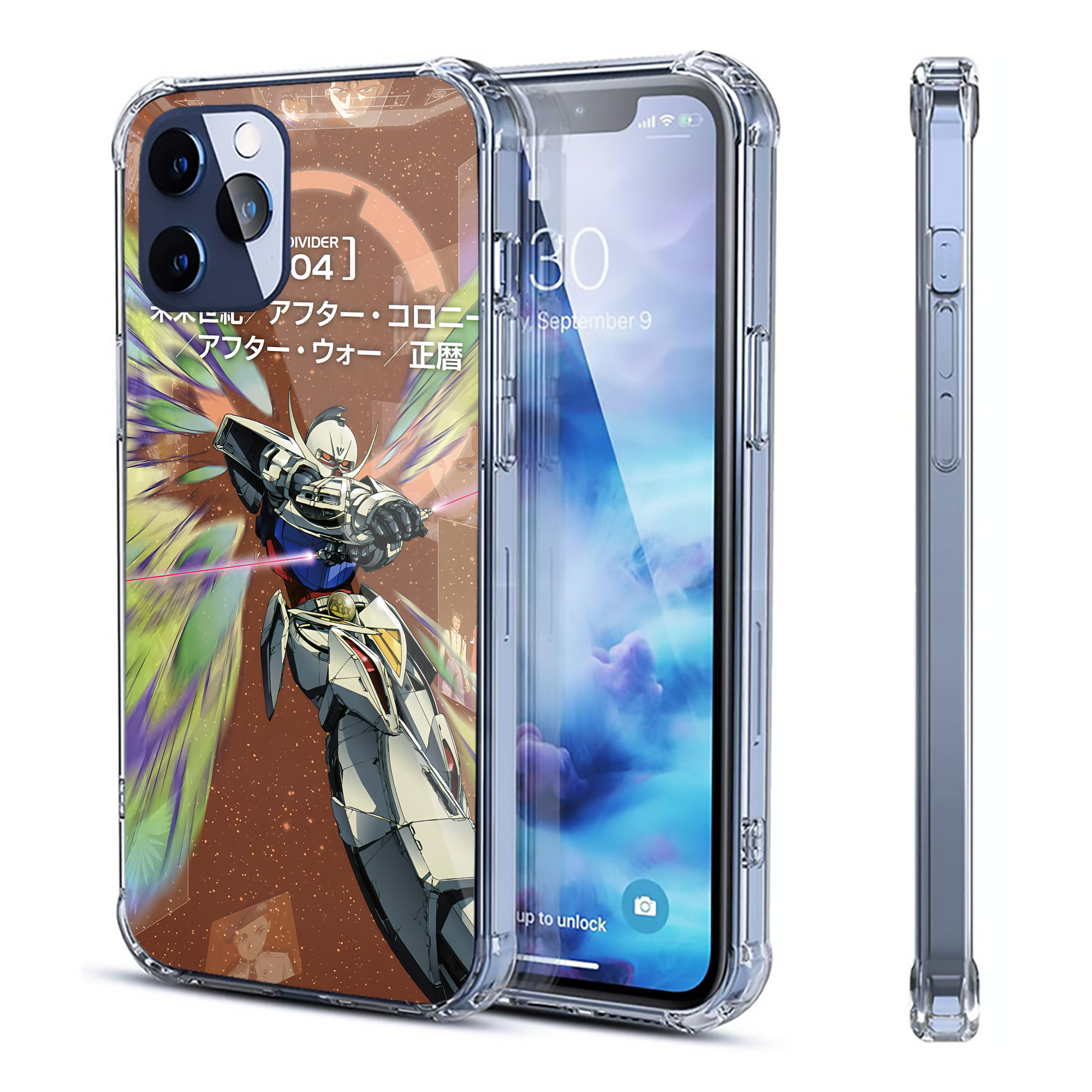 （画像用） 機動戦士ガンダム Mobile Suit Gundam 【iPhone 12シリーズ対応】透明スマホケース（クリアソフトケース）